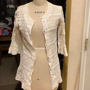 Vintage Crochet long length cardigan